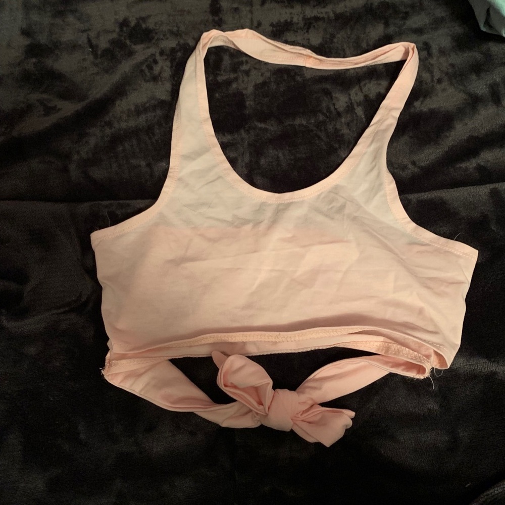 Front tie cropped halter neck